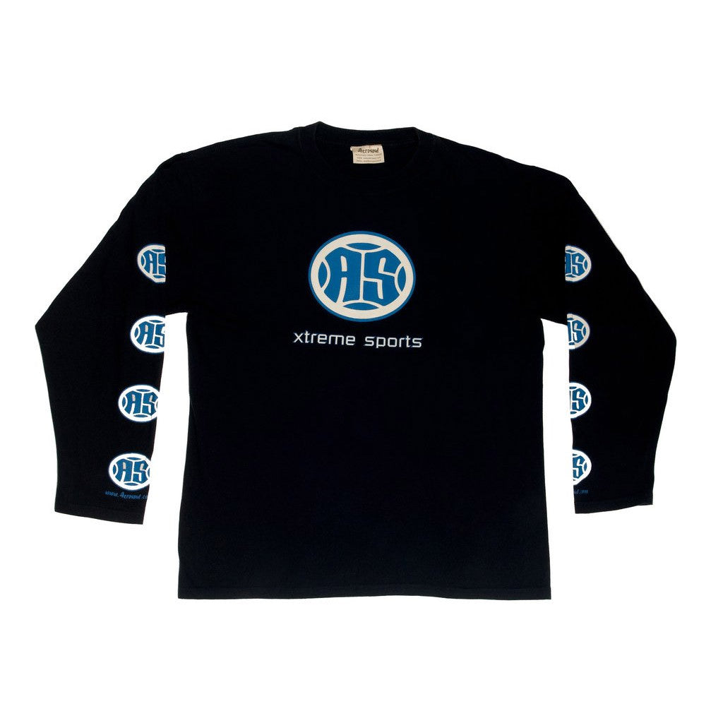 A.S. Xtreme Long Sleeve T-Shirt - Blue Logo (Black)