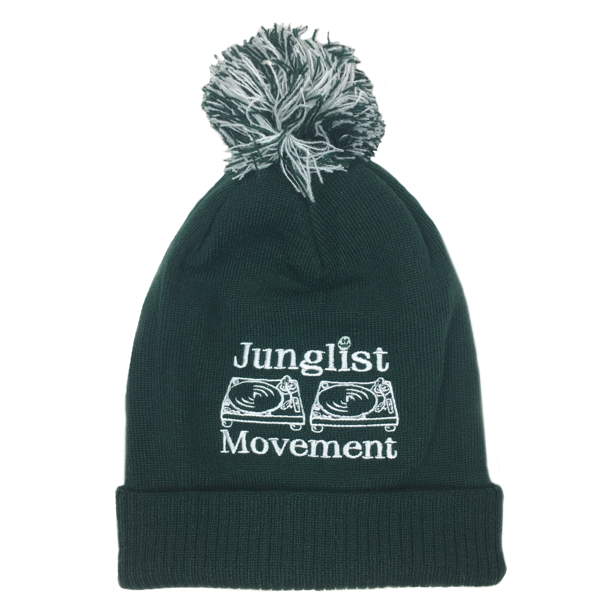 A.S. Embriodered Junglist Movement Snowstar Beanie Hat (Bottle Green)