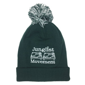 A.S. Embriodered Junglist Movement Snowstar Beanie Hat (Bottle Green)