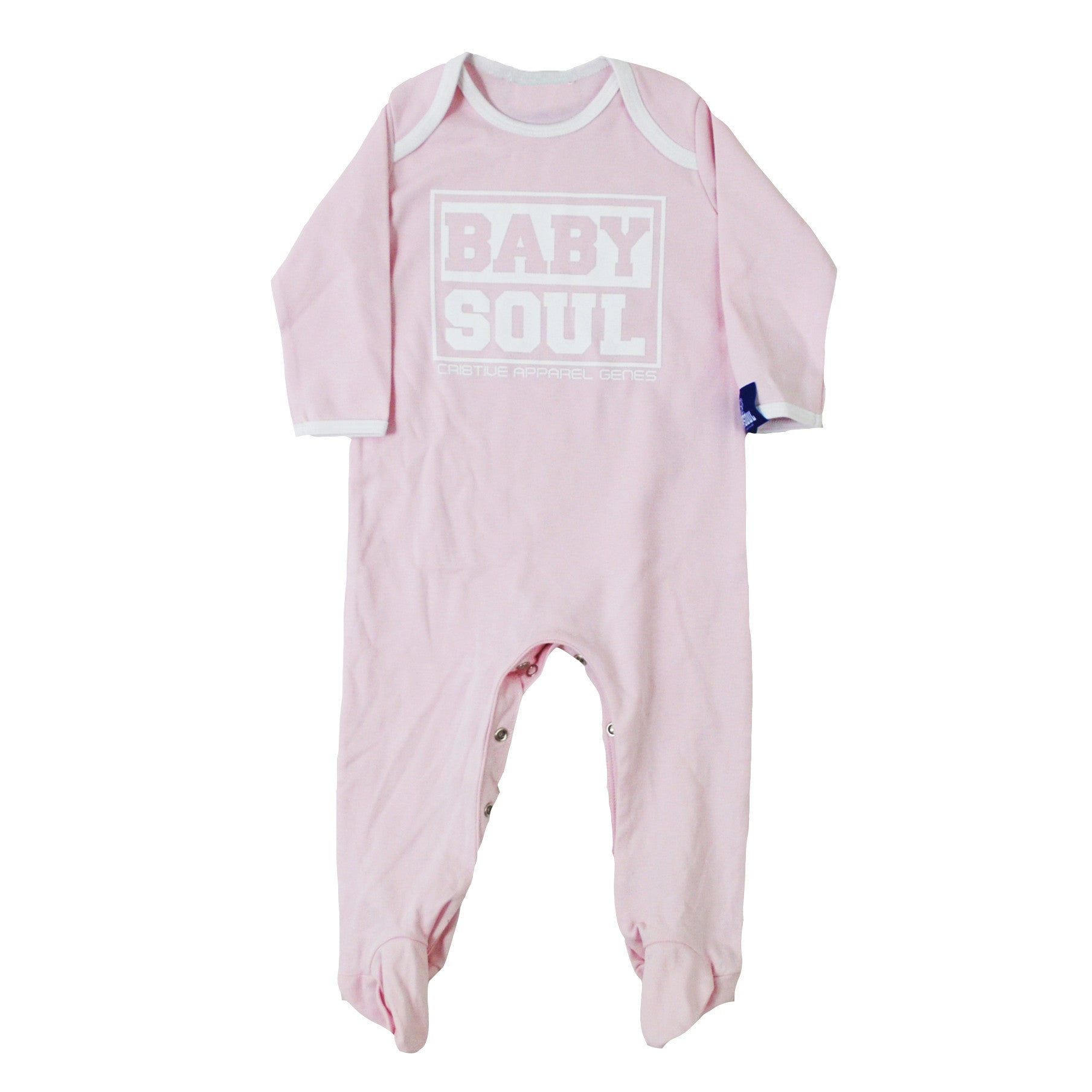 Baby Block Contrast Sleep Suit (White/Pale Pink)