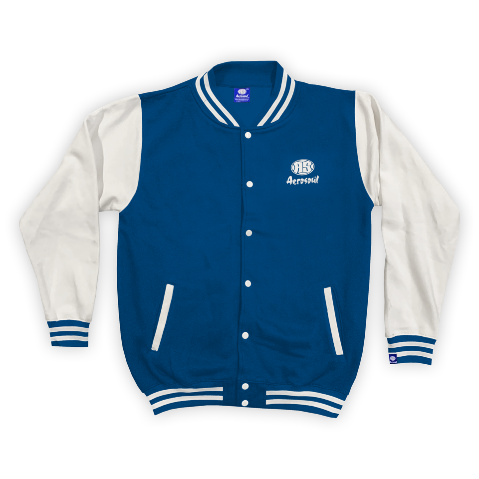 Royal blue and white letterman cheap jacket