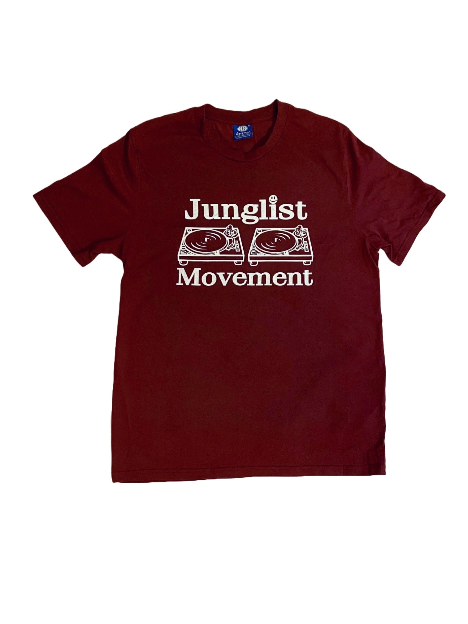 Junglist Movement T-Shirt Burgundy (White)