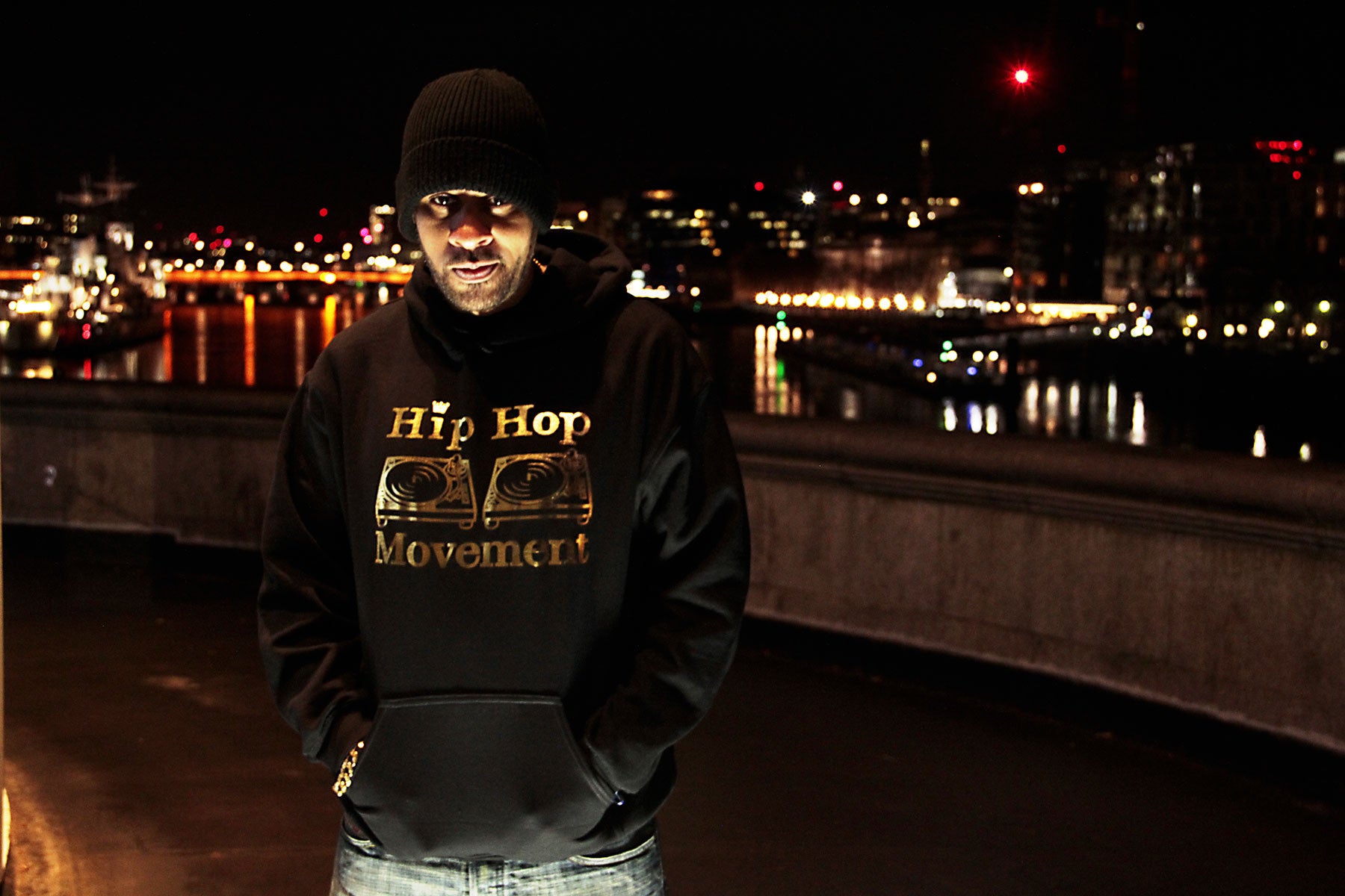 Hip Hop Movement Gold Hoodie (Black)