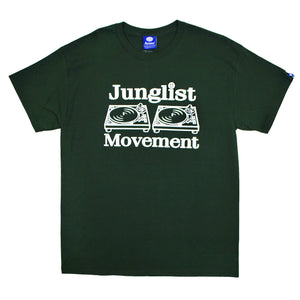 Junglist Movement T-Shirt Forest Green (White)
