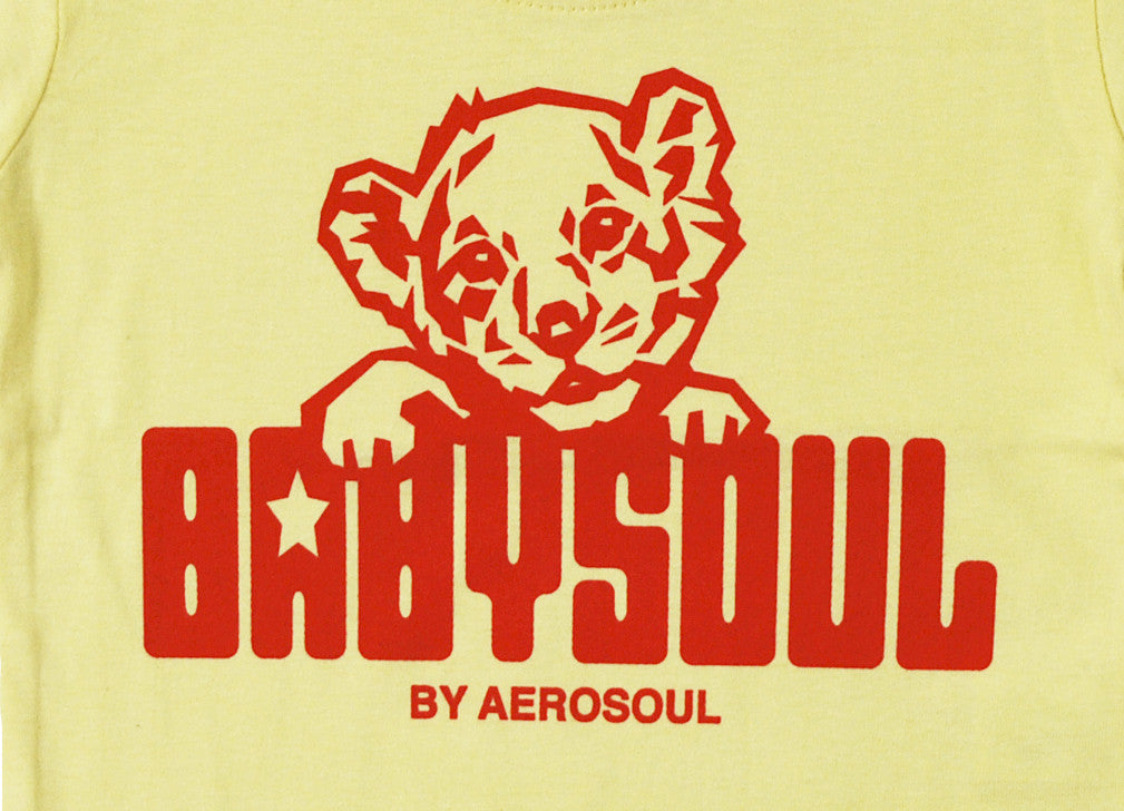 Baby Soul Cub Crew Neck TeeShirt ( Pale Yellow / Red )