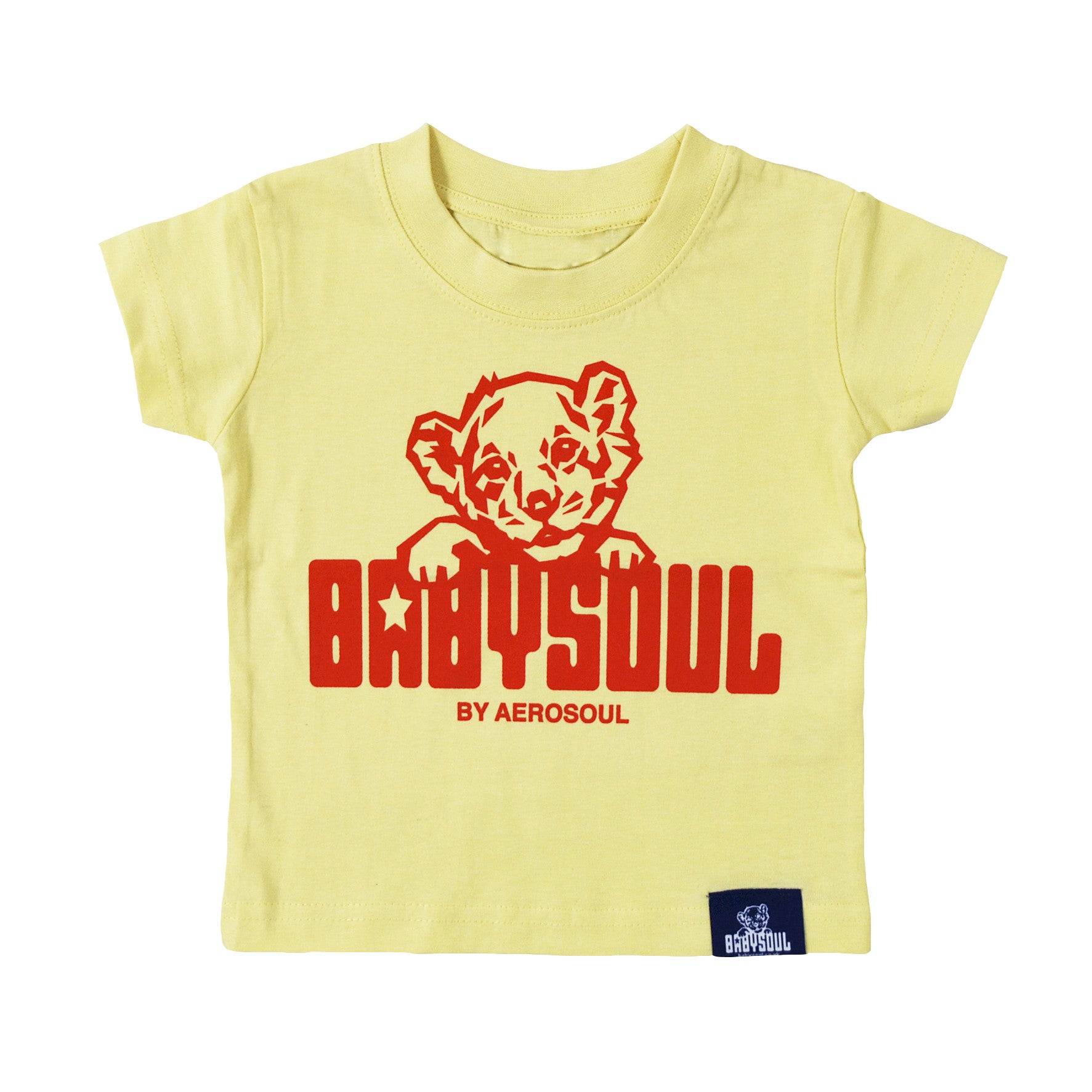 Baby Soul Cub Crew Neck TeeShirt ( Pale Yellow / Red )