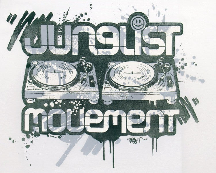 Junglist Movement - Heavyweight Baseball T-Shirt Mitch Remix 1 (F/Green/White)