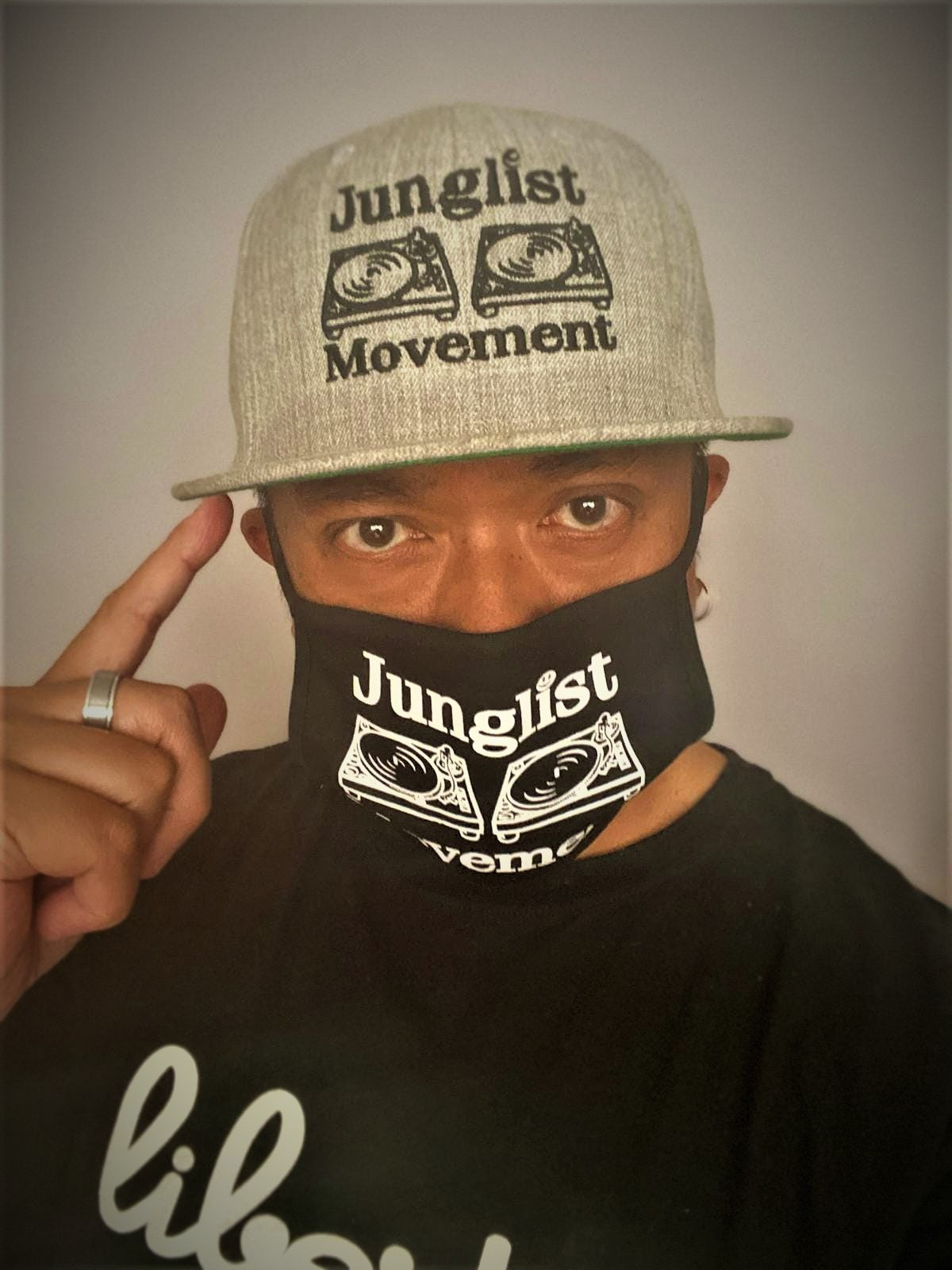 Junglist Movement Cap Snapback Heather Grey (Black Emb)