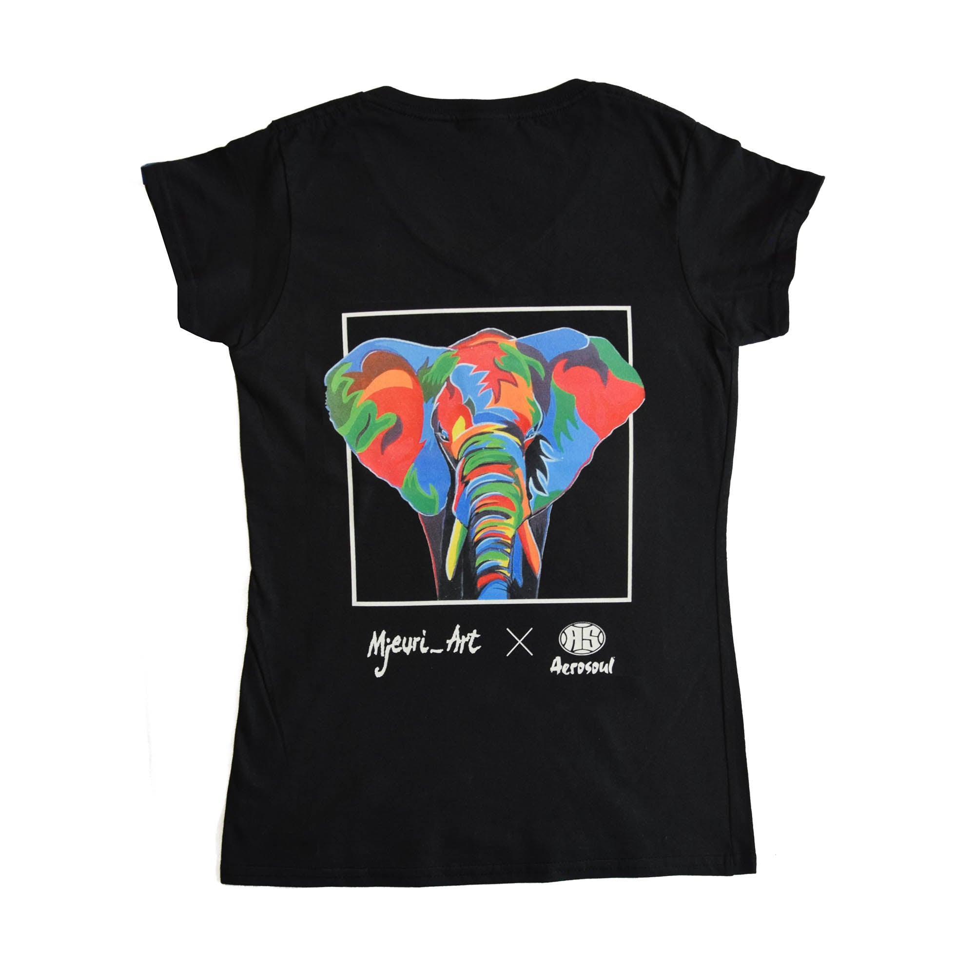 A.S. Africa Elephant Ladies Vneck (Black)