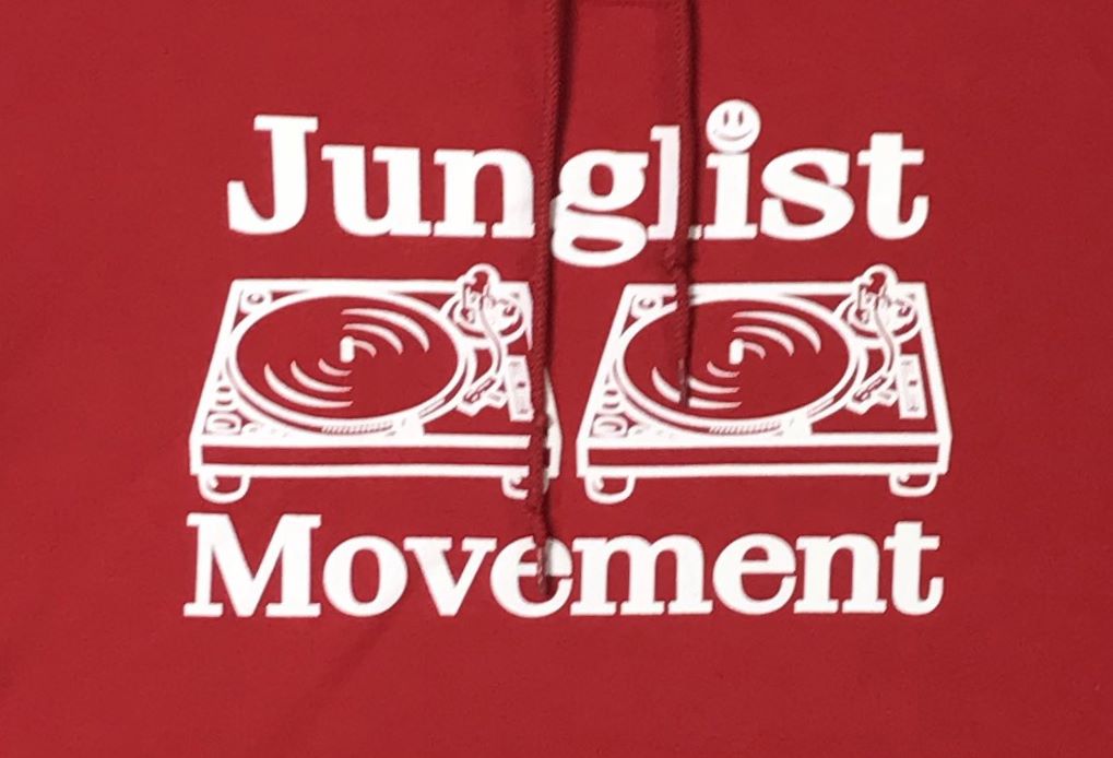 Junglist Movement Hoodie Red (White)