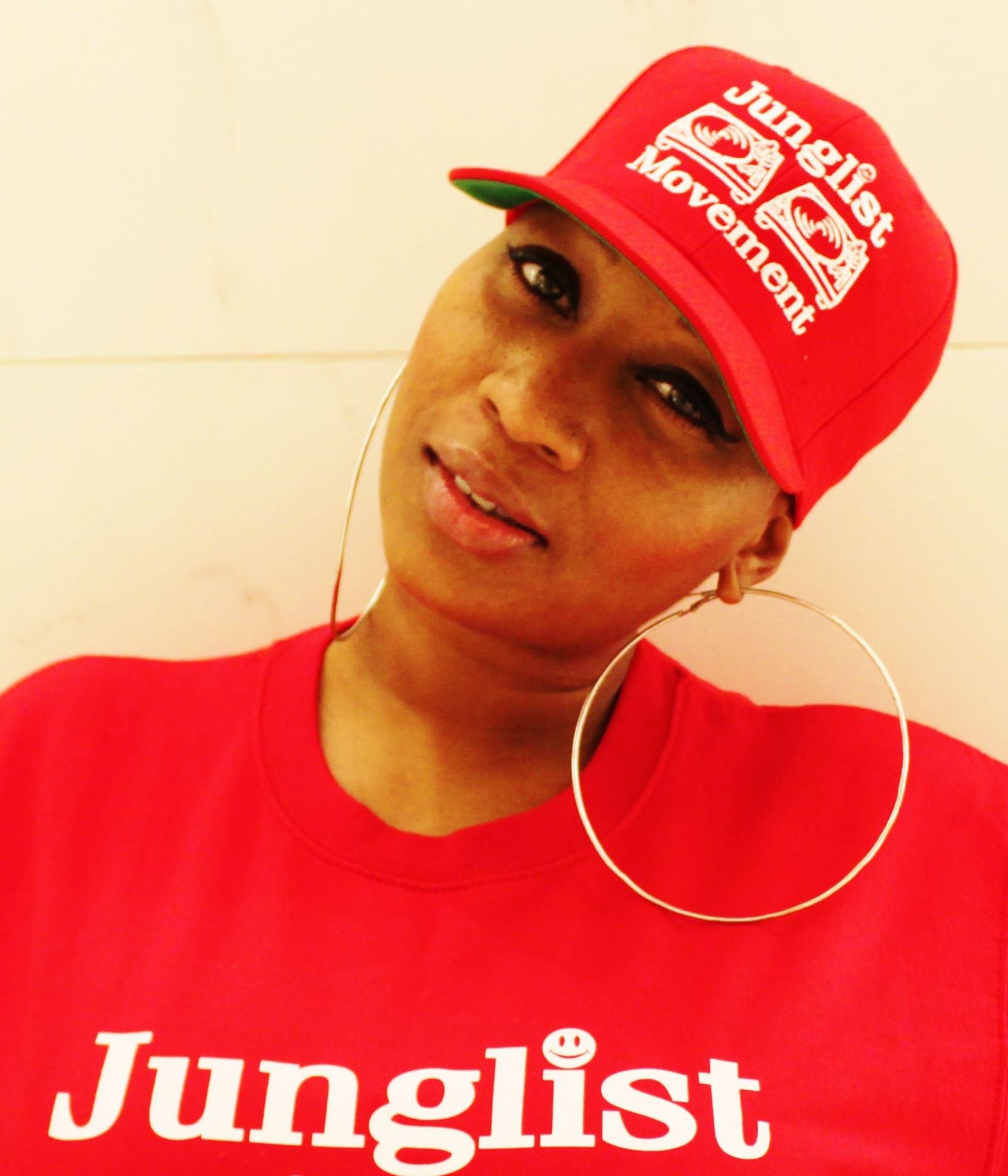 Junglist Movement Cap Snapback Red (White Emb)