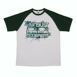 Junglist Movement - Heavyweight Baseball T-Shirt Mitch Remix 1 (F/Green/White)