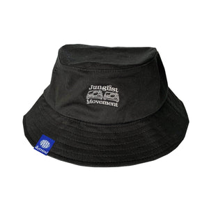 Junglist Movement Embriodered 100 % Cotton Flexi-Fit Twill Bucket Hat (black)