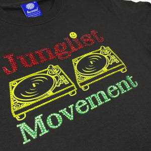 Custom Junglist Movement X Swarovski Crystals Teeshirt (Brown)