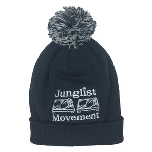 A.S. Embriodered Junglist Movement Snowstar Beanie Hat (French Navy)