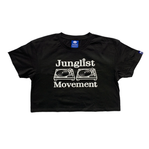 Junglist Movement Crop Top Black (White)