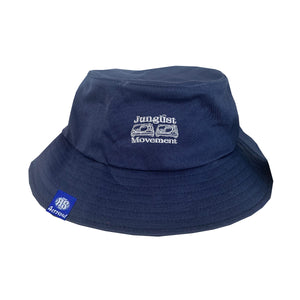Junglist Movement Embriodered 100 % Cotton Flexi-Fit Twill Bucket Hat (navy)