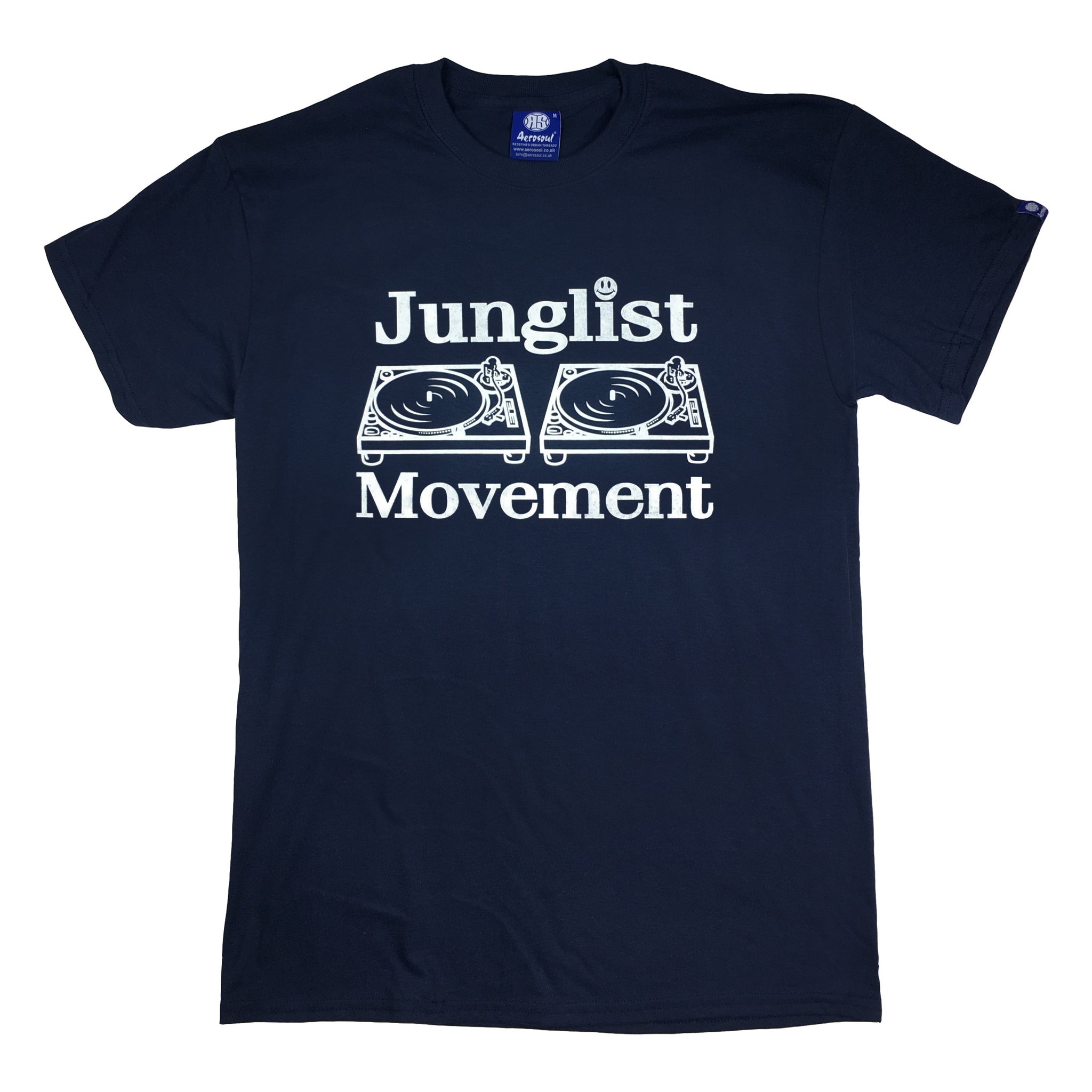 Junglist Movement T-Shirt Navy (White)