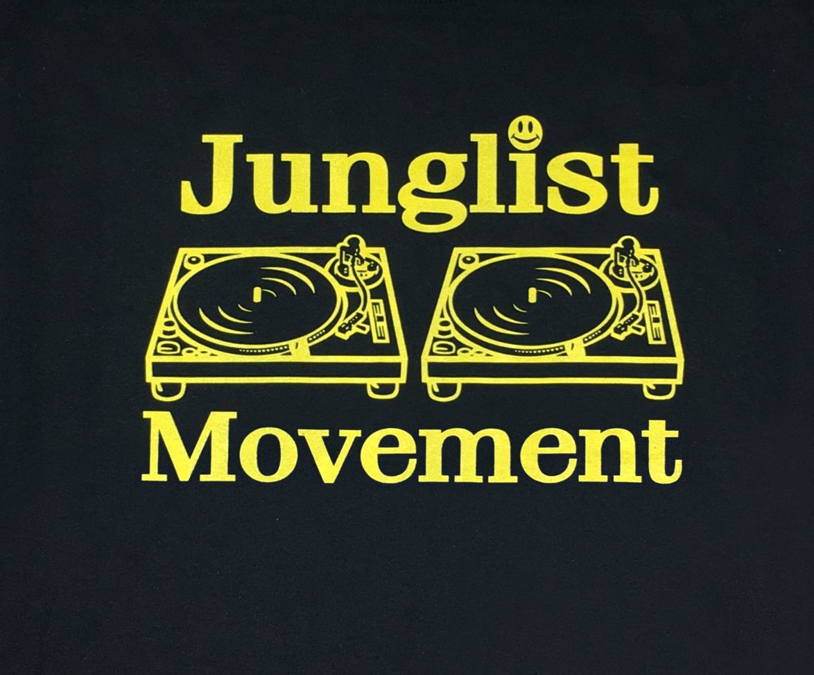 Junglist Movement T-Shirt Black (Yellow)